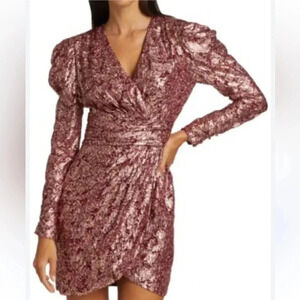 Jonathan Simkhai Metallic Vine Jacquard Mock Neck Dress Size XS
